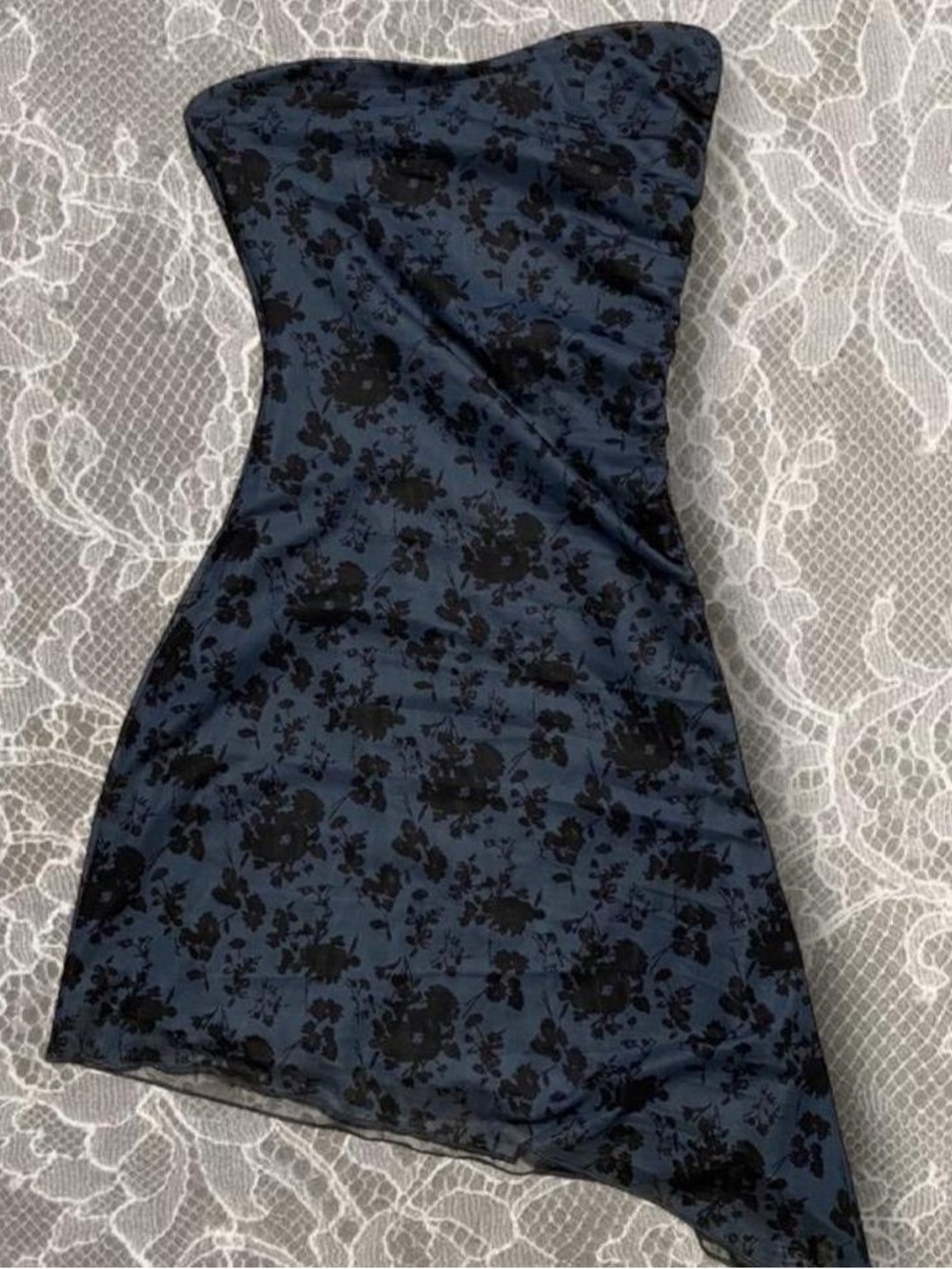 Princess Polly Dark Strapless Floral Mini Dress